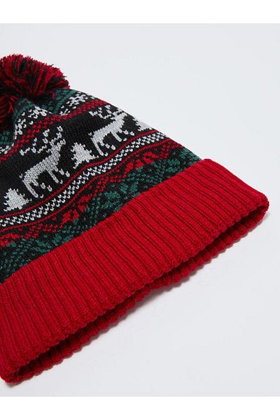 LC Waikiki ΑΞΕΣΟΥΑΡ LCW Ανδρικά πλεκτά Beanie με Jacquard Pompom