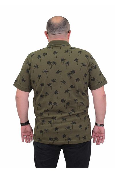MocGrande Ανδρικό μπλουζάκι με γιακά Polo με μέγεθος - Palm 24460 Military Green