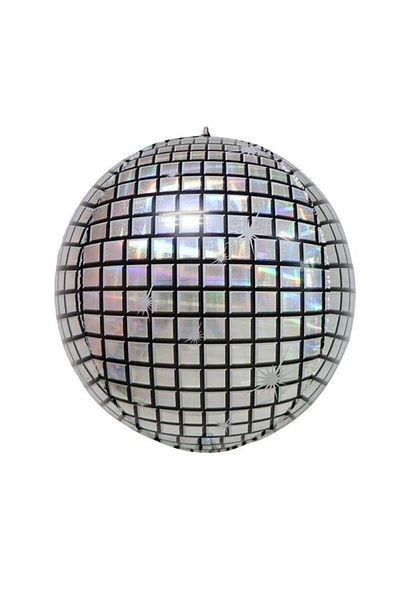 parti sürprizi Disco Ball Shaped Silver Foil Balloon