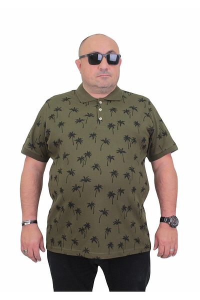 MocGrande Ανδρικό μπλουζάκι με γιακά Polo με μέγεθος - Palm 24460 Military Green