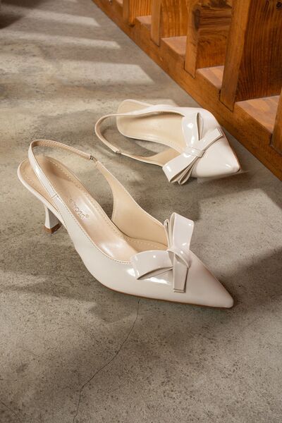 Katrina shoes حذاء زفاف نسائي بكعب مع شريط - مفتوح من الخلف