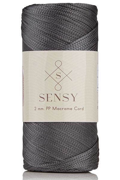 SENSY 2 Mm - 200 gr Polyester Macrame Thread Dark Gray 230 M Polyester Macrame Thread Suppla Rope And Bag Thread