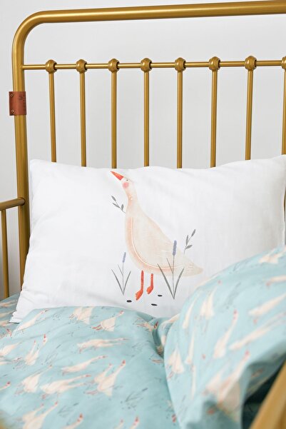 Pithy طقم غطاء لحاف مونتيسوري لطيف من القطن العضوي 100% - أوزة (100x200 سم)