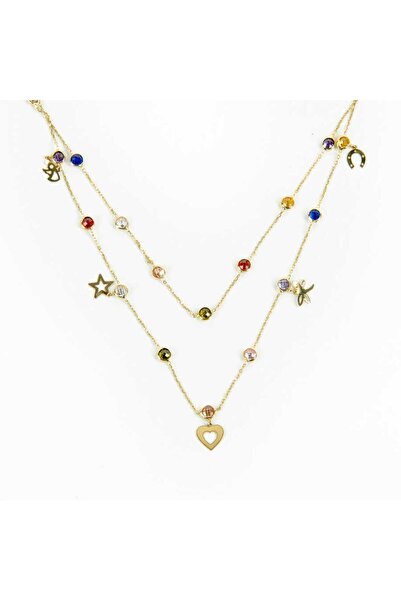 Altınaşkı Çiftli Şans Altın Kolye