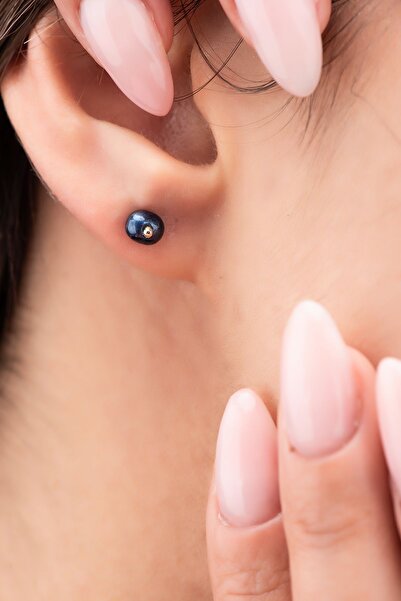 Altınaşkı Siyah Inci Altın Küpe