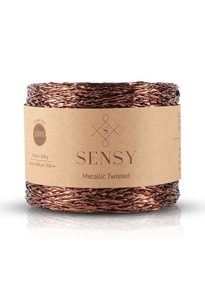 SENSY Premium 320 M Silvery Metallic Rope Shiny Bag Raffia Suppla Rope Metallic Twisted Rope 250 Gr Copper