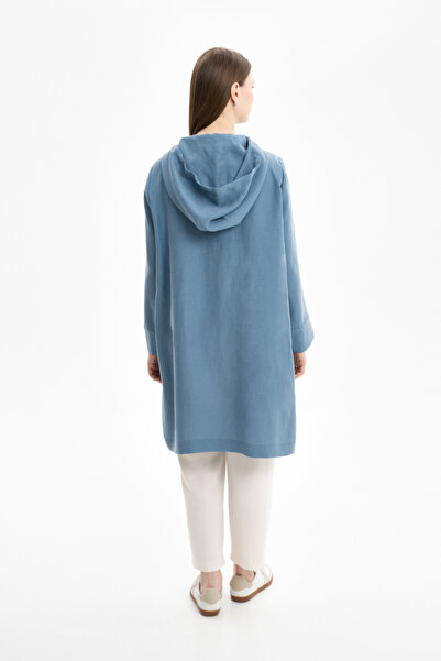 Aker Kapüşonlu Keten Kap