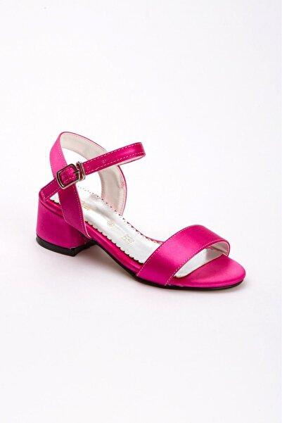 shopland Fuchsia Satin Texture Faux Leather Orthopedic Children's Heeled Spec...