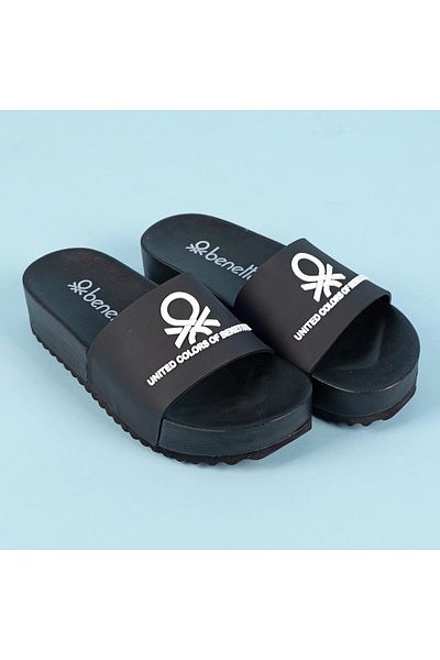 Benetton Bn-1211 Model Black Women's Slippers
