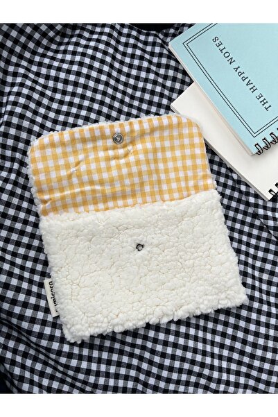 sumicorn Sevimli Peluş Pötikare Astarlı Yıkanabilir Çıtçıt Detaylı Ped Çantası,Cüzdan,Çanta İçi Düzenleyici