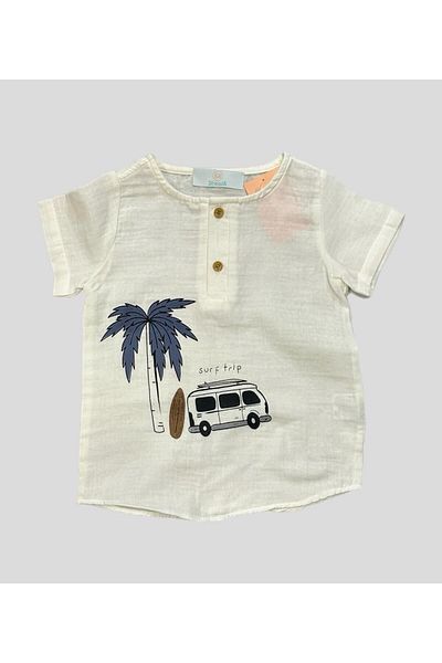 2Friends Surf Trip Muslin T-Shirt and Shorts Set - Palmiye Minibus Printed