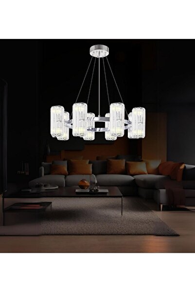 RONİSU AYDINLATMA Betty 8'li Taşlı Oturma Odası Avize Taşlı Salon Oturma Odas...