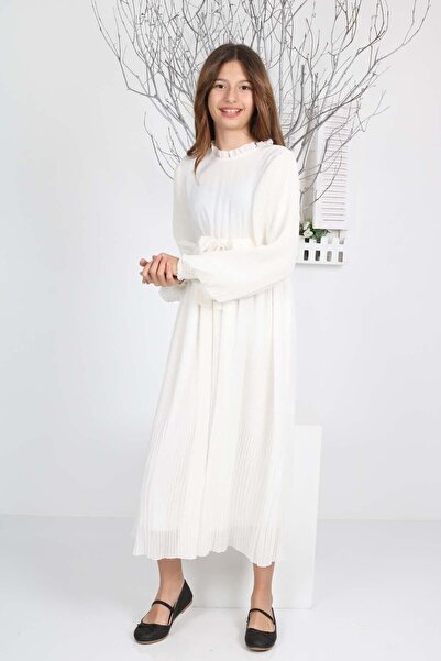 Asortik Kids Girl's Long Length Pleated Chiffon Dress