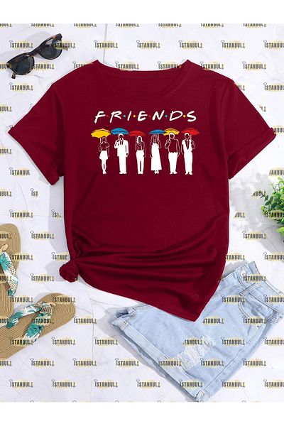 aynewmoda Голяма тениска с щампа Friends F.R.I.E.N.D.S