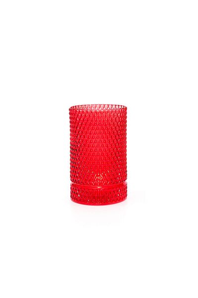 Missi Red Diamond Glass Vase/Candle Holder(17 cm)
