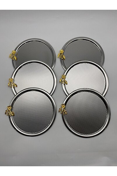 Fiyakalı Ürünler Atölyesi 6'lı Japon Güllü Yuvarlak Gümüş Çay Ve Kahve Sunum ...