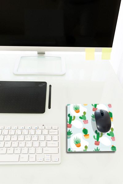 Decorita Mouse Pad din sticlă Cactus Design - Mic, 18cm X 22cm