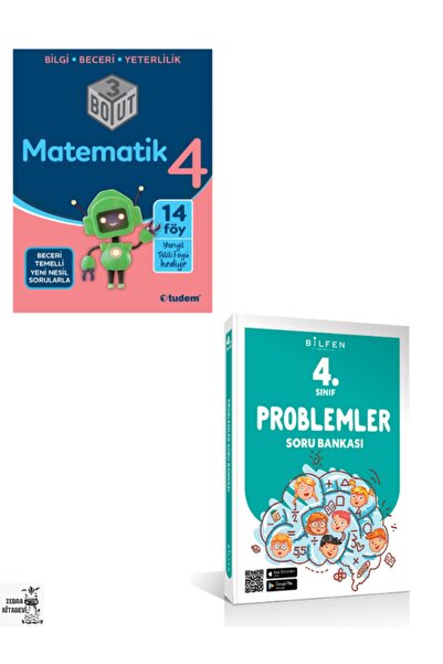 Tudem Yayınları Tudem 4.sınıf Matematik 3 Boyutlu Soru Bankası, Bilfen Proble...
