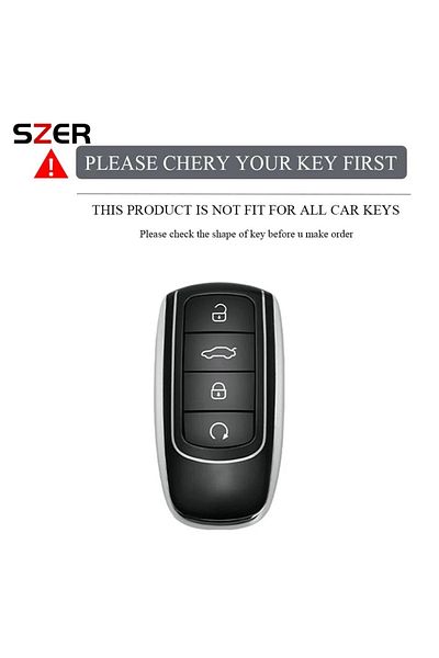 YıldızTuning Chery Omoda 5 White-Silver Key Protection Case