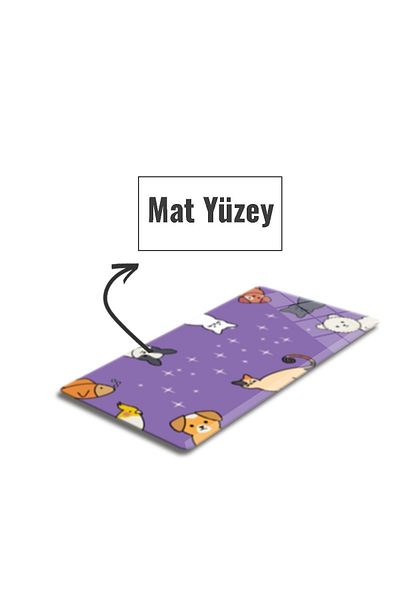 Decorita Mouse Pad din sticlă plisată - Model de căței drăguți, mare, 40 cm X 80 cm