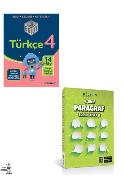 Tudem Yayınları Tudem 4.sınıf Türkçe 3 Boyutlu Soru Bankası, Bilfen Paragraf ...