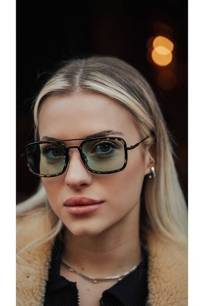 Angel Eyes Rectangular Leopard Unisex Sunglasses AE2032