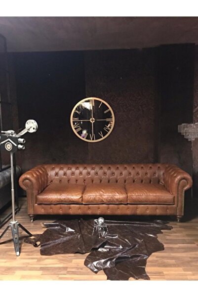 3A Mobilya 3a Pisa Hakiki Deri Chesterfield