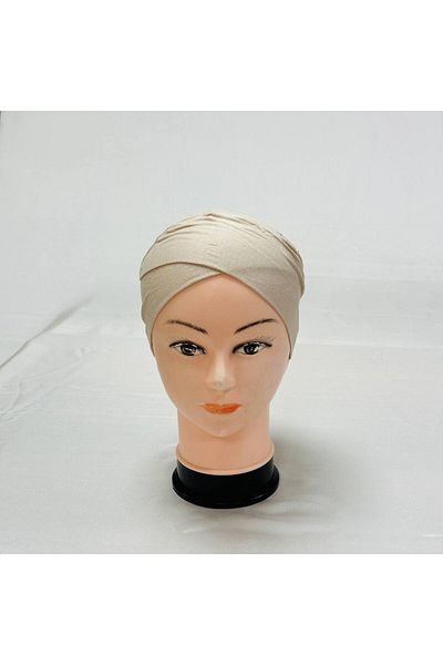 AWAM SILK Closed Top Cross Lace Hijab Combed Cotton Bonnet
