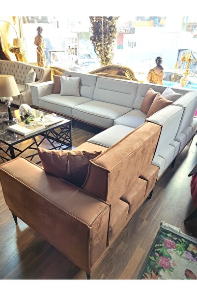 3A Mobilya Mekanizmalı Keten Cool L Kanepe