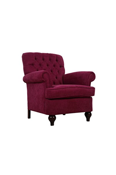 3A Mobilya Gülbence Kapitone Mürdüm Berjer 105X80X75 CM