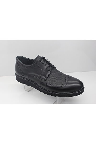 Tardelli 442977 Siyah Deri Ortopedik Taban Erkek Ayakkabı