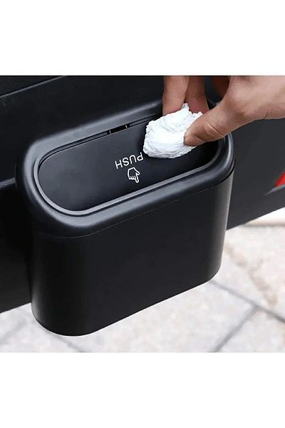 CABBAROGLUTİCARET Portable Trash Can with Lid - Compatible Car Interior and Office Type