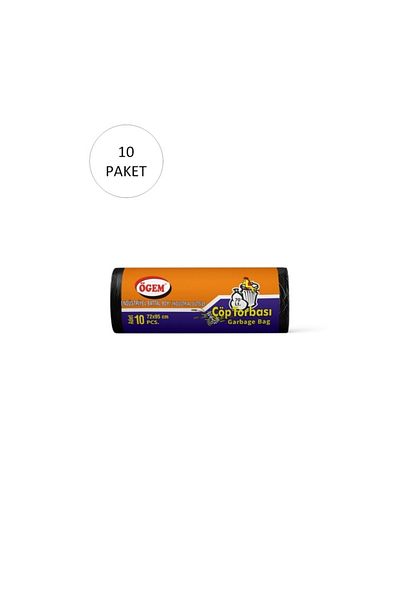 MBB ETİCARET Black Industrial King Size Garbage Bag - 72x95cm, 10 Rolls, 20 Pack = 200 Pieces