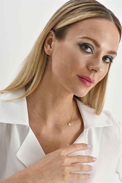 Minamis Silver 925 Ayar Gümüş M Harfi Bayan Köprücük Kolye