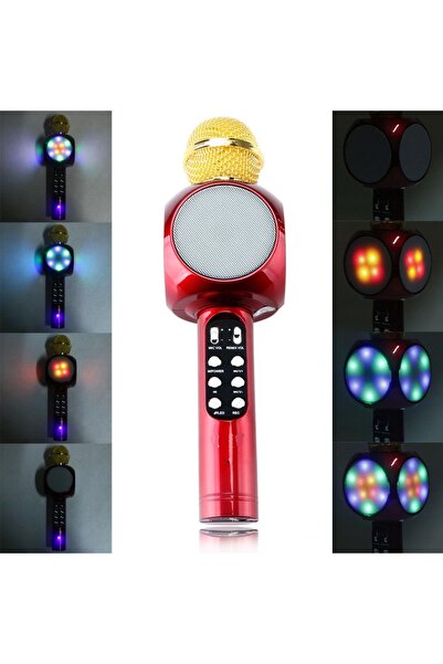 Tastech LED IŞIKLI ŞARJLI KABLOSUZ KARAOKE MİKROFON BLUETOOTH HOPARLÖR SES DE...