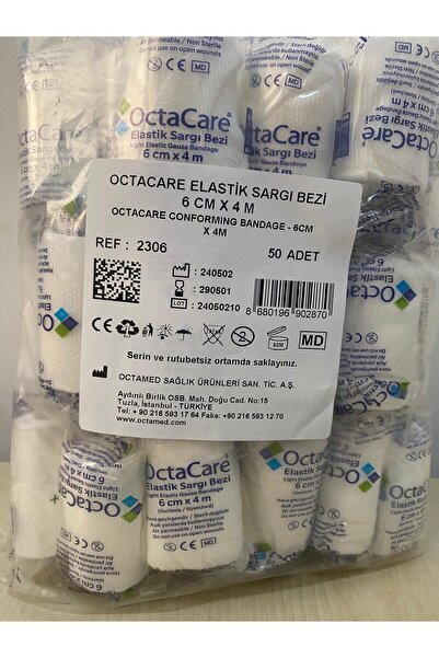 Octacare ELASTİK SARGI BEZİ 6cmX4m 50'li PAKET
