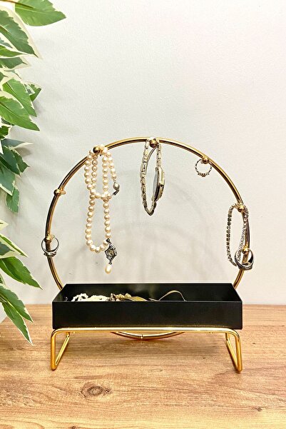 mba decor metal bending art Masaüstü Hazneli Metal Takı Standı Gold Paslanmaz...