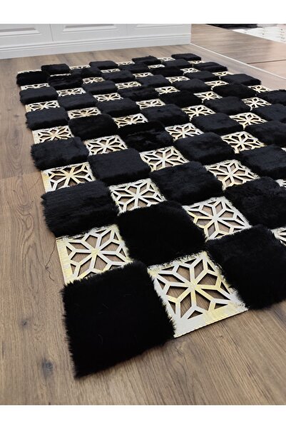 Diavira Home BLOCKS LAZER KESİM DERİ PELUŞ HALI