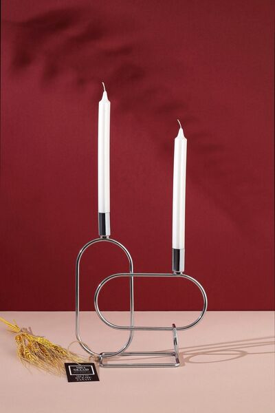 mba decor metal bending art Ikili Gümüş Dekoratif Mumluk Şamdan Hediyelik Dek...