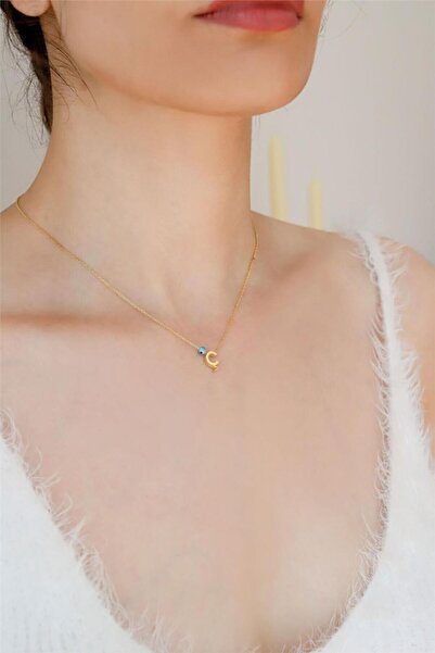 Minamis Silver 925 Ayar Gümüş Gözlü Üç Boyutlu Ç Harfli Kadın Gümüş Kolye