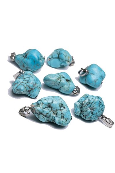 Tesbih Atölyesi Natural Turquoise Stone - Raw Unprocessed and Certified Necklace (TURQUOISE STONE)
