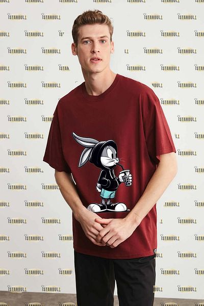 aynewmoda Голяма тениска с принт на заек