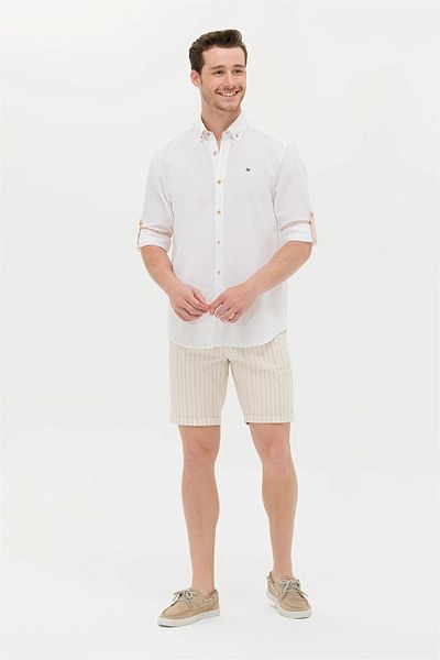 U.S. Polo Assn. Ανδρικά αθλητικά POLO Βερμούδες Capri - Regular Fit G081SZ031.000.1576805 Kebel 085 Sand