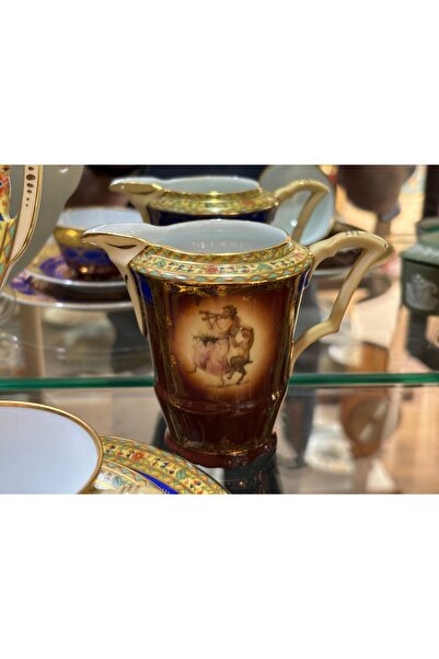 tayfuntufan antika koleksiyon 1920 - 1940 viyana damgalı royal epiag 4 kişilik çay kahve takımı - 16 parça