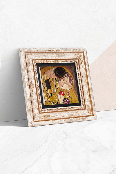 Pinecone Gustav Klimt The Kiss Stone Wall Painting Decor de perete înrămat Artă de perete