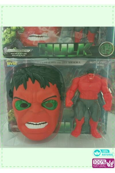 OMZ KIRMIZI HULK MASKE FİGÜR IŞIKLI Kız Erkek Cocuk Egitici Montessori Oyunca...