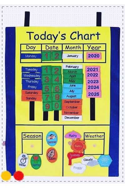 OMZ Boys' and Girls' Montessori Toys - Calendar Velcro Board