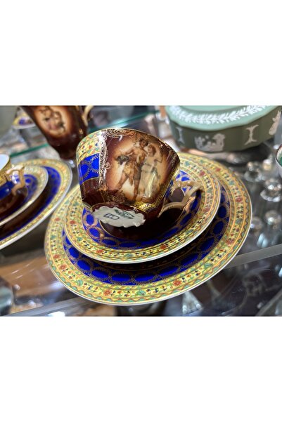 tayfuntufan antika koleksiyon 1920 - 1940 viyana damgalı royal epiag 4 kişilik çay kahve takımı - 16 parça