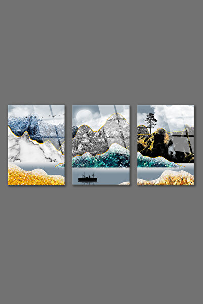 BV DEKOR ΓΥΑΛΙΝΟΣ ΠΙΝΑΚΑΣ ΖΩΓΡΑΦΙΣΗΣ ΜΕ ΜΙΚΤΑ ΣΧΕΔΙΑ ΤΥΠΩΝ 3 ΤΕΜΑΧΙΩΝ - ΣΕΤ 3...