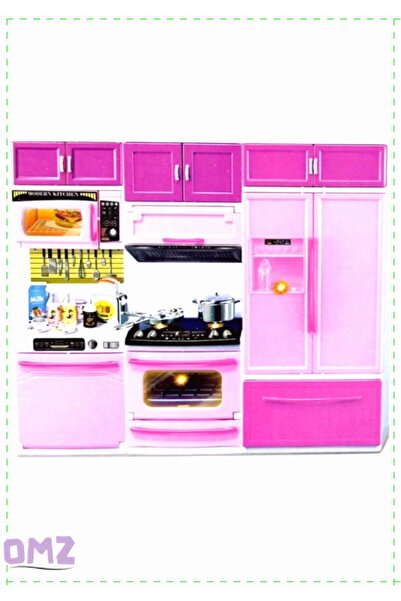 OMZ Kız Çocuk Pembe Mini Kitchen 3'lü Mutfak SetiKız Cocuk Erkek Cocuk Montes...
